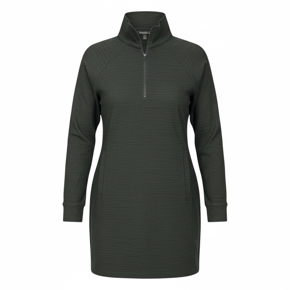 Toad & Co | Intermosso Zip Dress Gray Long Sleeve Large Sustainable Minimalist